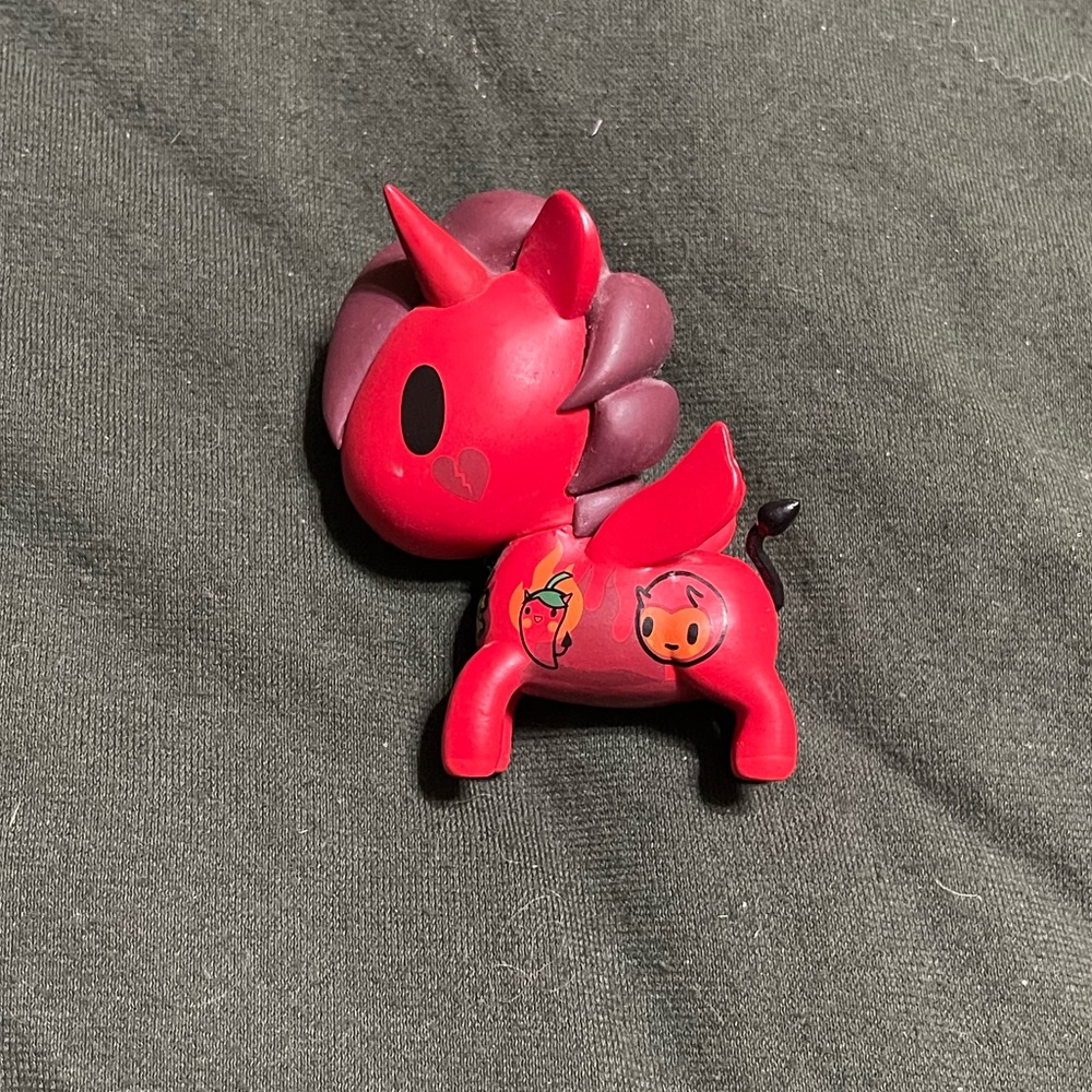 Tokidoki unicorn figure, red pepper